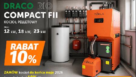 PROMOCJA !!! Kotły Draco Bio Compact FII do końca maja 2026 taniej nawet o 1550 zł. netto !!!