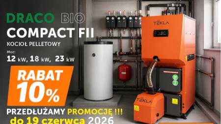 PROMOCJA PRZEDŁUŻONA !!! Kotły Draco Bio Compact FII do 19 czerwca 2026 taniej nawet o 1550 zł. netto !!!